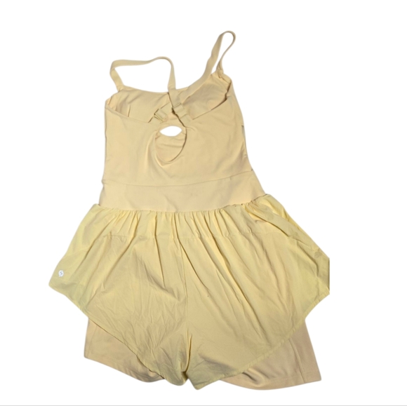 POPFLEX butter yellow cream supershort runsie one piece athletic romper L - Picture 5 of 12